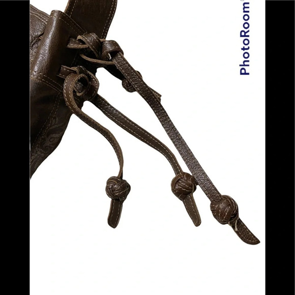 Rare Fossil Jaquard Floral Hobo Bag with Leather Detail - Picture 3 of 15